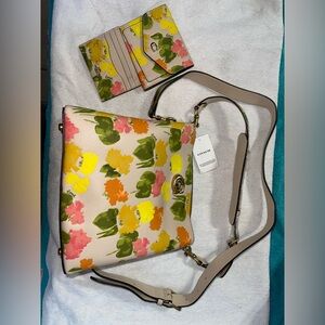 Coach Restored Willow Bucket Bag With Floral Print with matching wallets